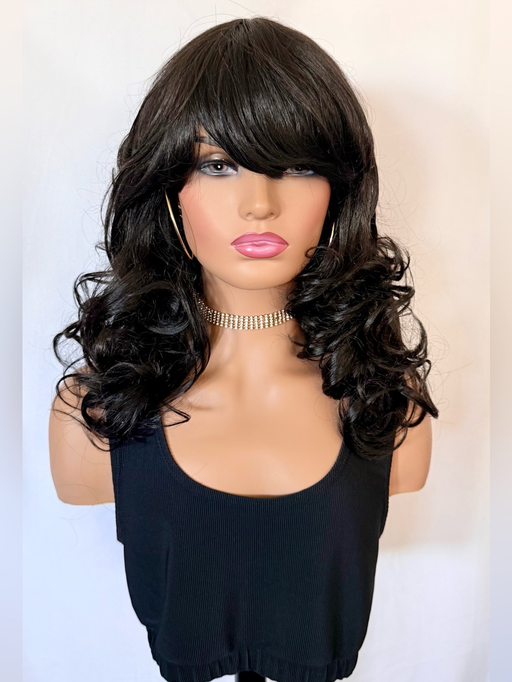 Daily Wear or Event Ready DARK Brown Wig with Bangs -NWT- “Put On & Go” 🙌